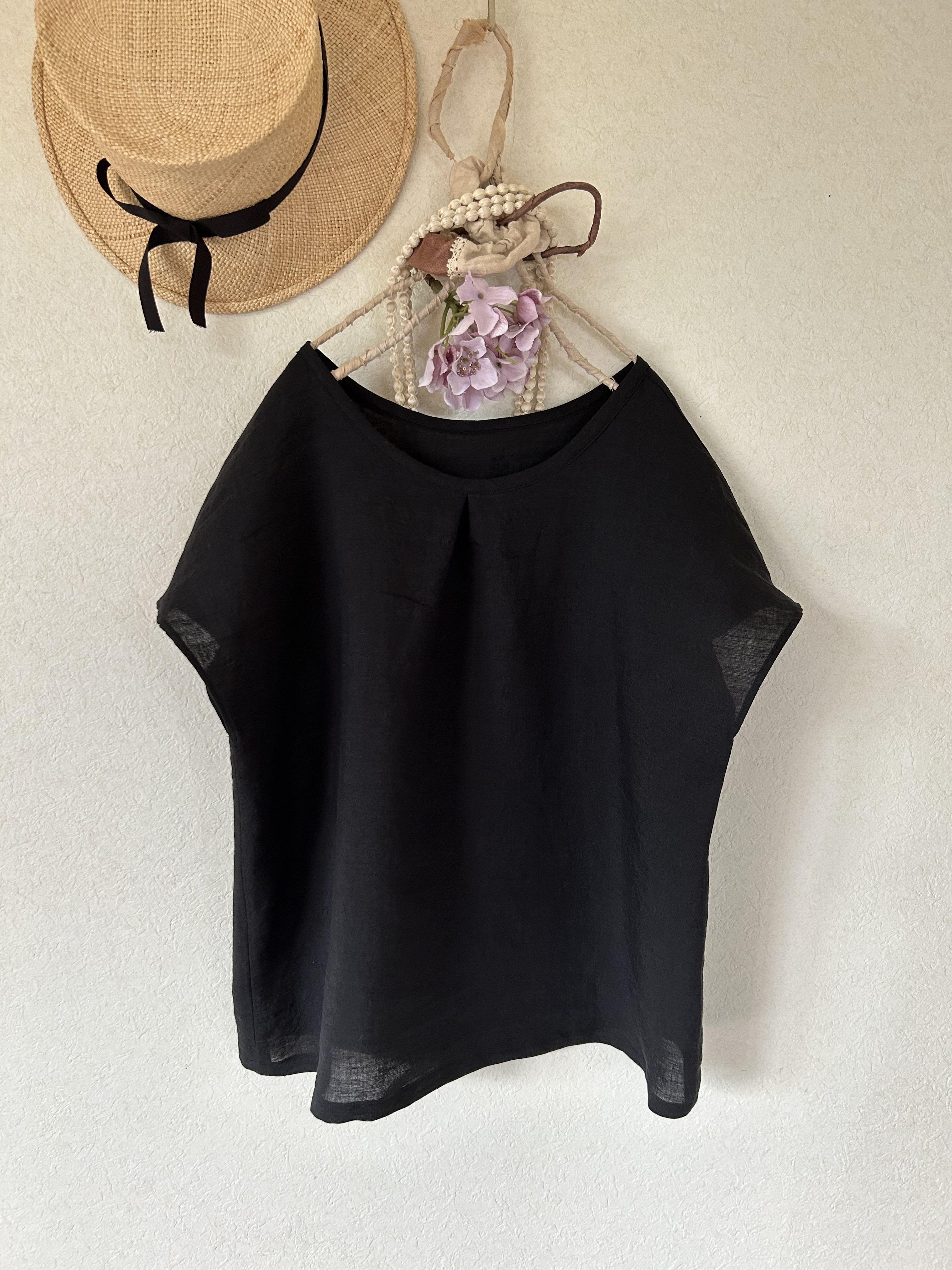 フレンチスリーブ⭐️ ベルギーリネン⭐️お好きなカラーで受注製作