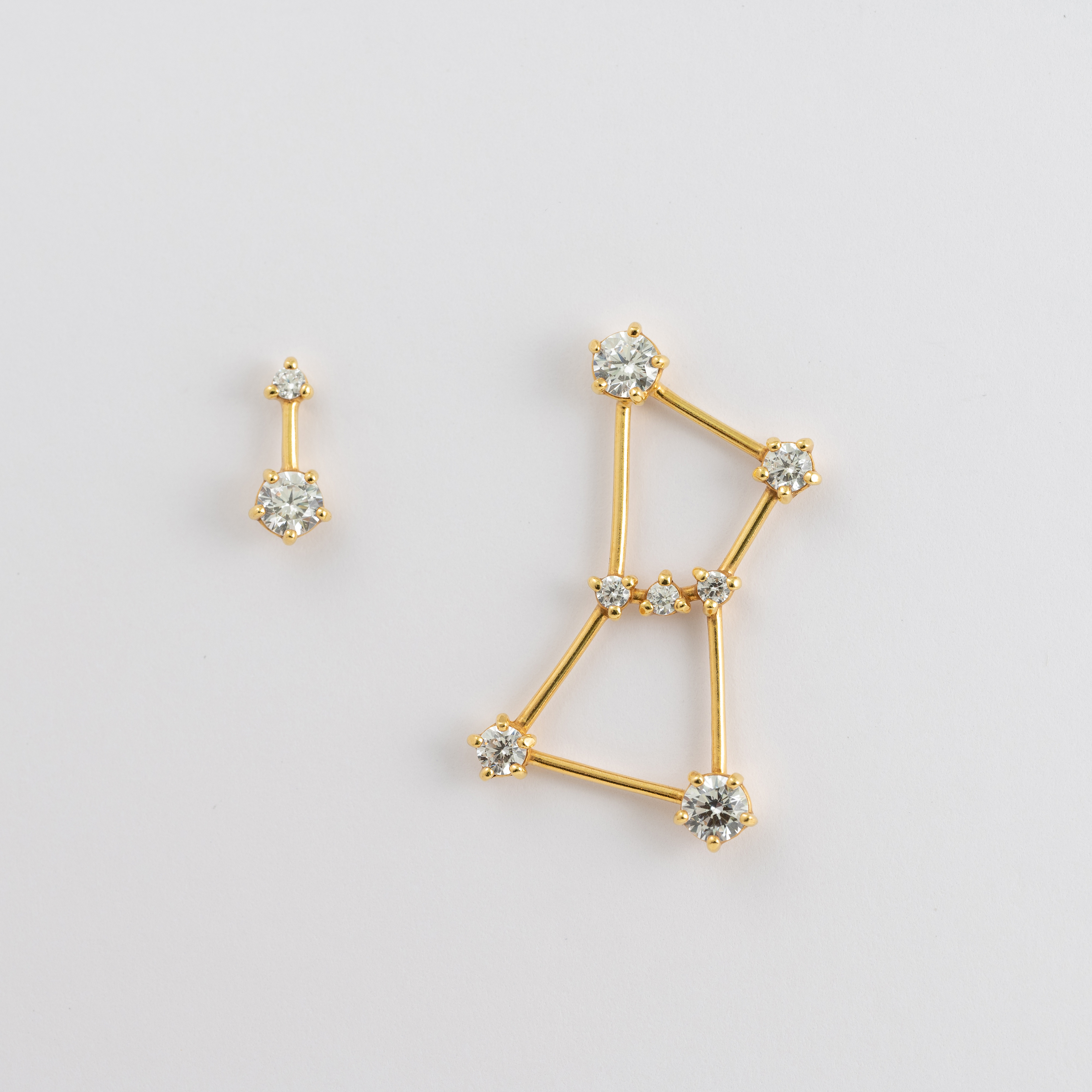 オリオン座とこいぬ座のピアス