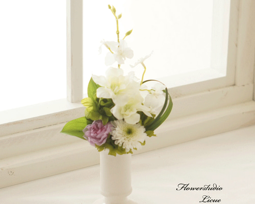 仏花】プリザーブドフラワーの仏花、お供えのお花、コンパクト