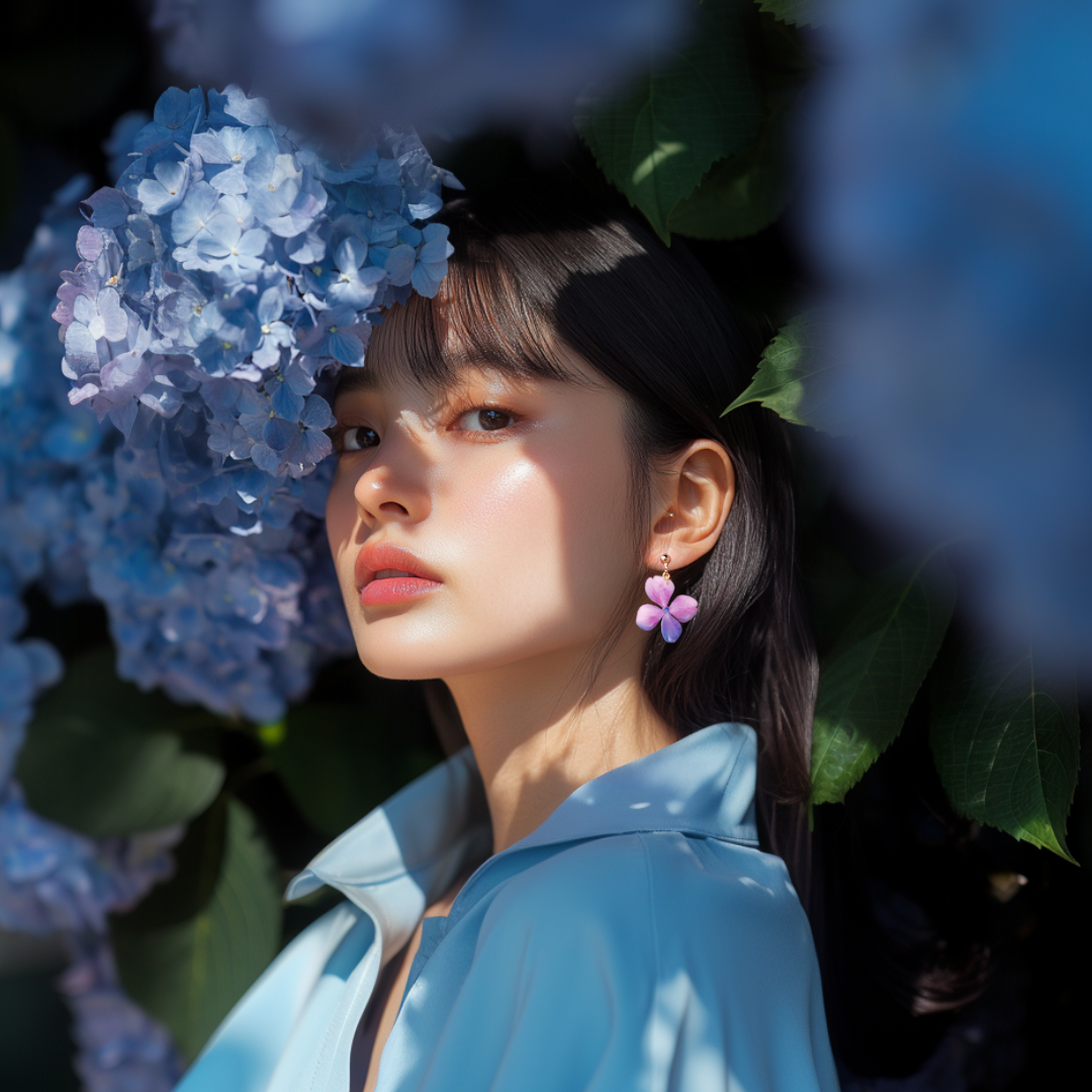 あじさい香る耳元(ミックス)ピアス / イヤリング