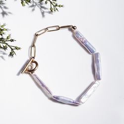 淡水真珠とサージカルステンレスのブレスレット　～Iva 1枚目の画像