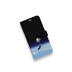ねこの宇宙遊泳♪　手帳型ケース/スマホケース/多機種対応/iPhone/Xperia/Galaxy/AQUOS 3枚目の画像