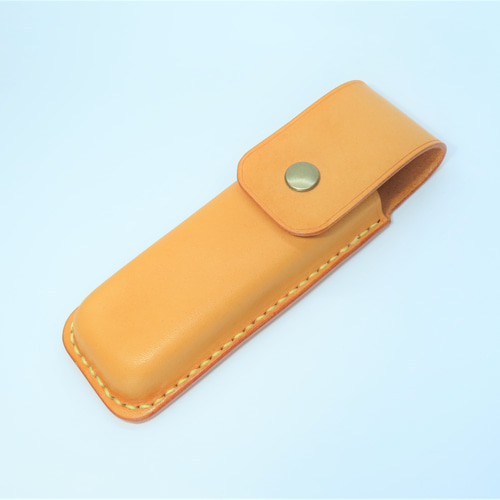 牛ヌメ革・2本用・バネホックペンケース（手縫い） ペンケース