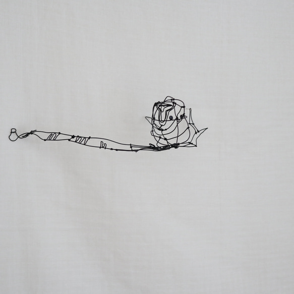 【送料込】シマエナガ　ワイヤーアート　立体　オブジェ 3枚目の画像