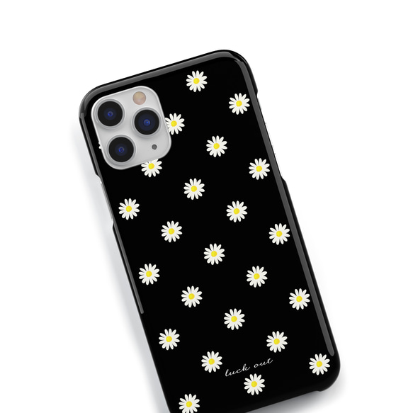 Daisy＊ブラック　スマホケース iPhone14 iPhone13 Xperia 名入れ 多機種対応 3枚目の画像