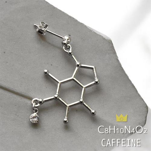 カフェインピアス（片耳）医療系・理系がグッとくる構造式 ピアス