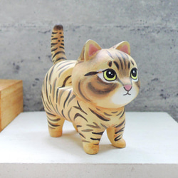 -客製化寵物公仔-  貓咪專區 手工木製動物擺飾 療癒木雕公仔 第8張的照片
