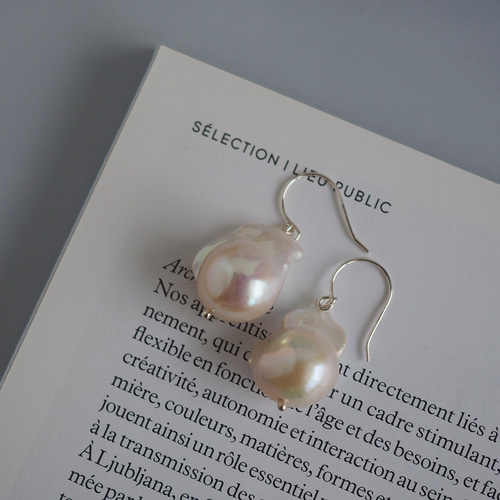 Silver925 バロックパールのピアス ピアス（フック・チェーン） Boite