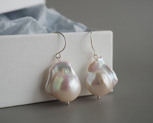 Silver925 バロックパールのピアス ピアス（フック・チェーン） Boite