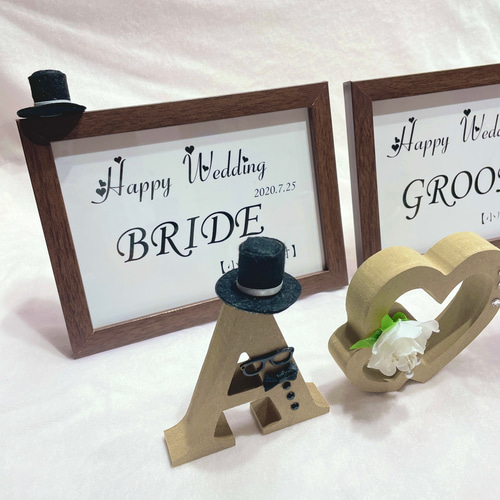 受付サイン&イニシャルオブジェのセット❤︎結婚式の受付