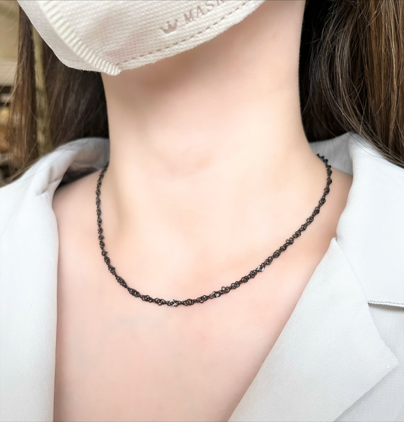 ブラックカラーが美しい＊* ステンレス 素材 スクリューチェーン