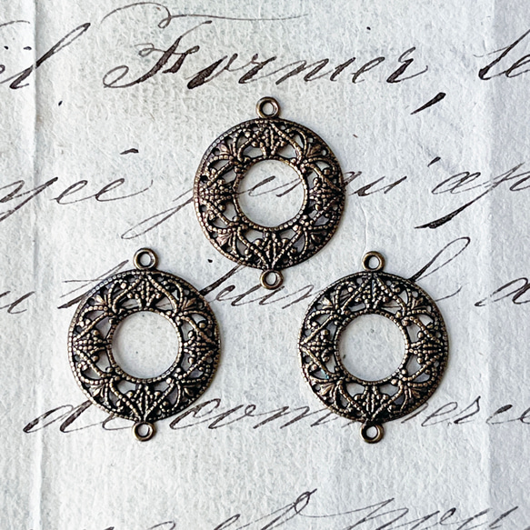 Filigree Hoop Connectors 約22mm [FIN-017]＊2-Ring＊3個＊ 2枚目の画像