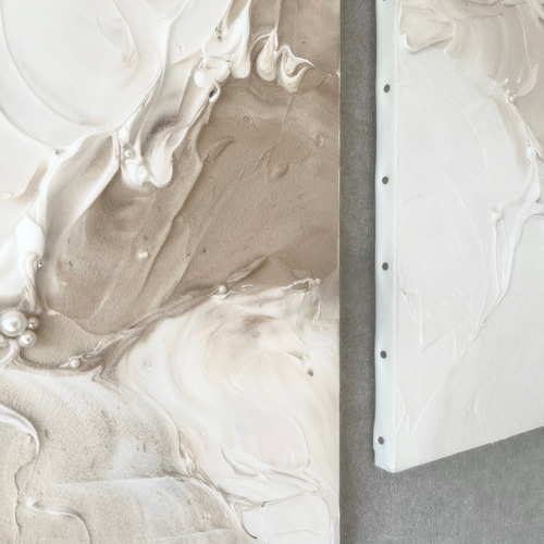 現代アート 2枚セット 53×45.5㎝ テクスチャーアート 大きめ モダン