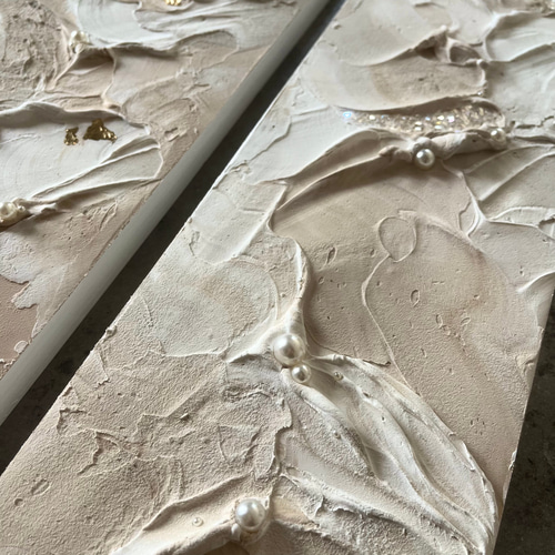 現代アート 58×15㎝ 横長 テクスチャーアート モダン 抽象画