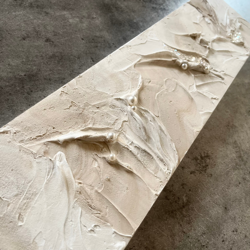 現代アート 58×15㎝ 横長 テクスチャーアート モダン 抽象画