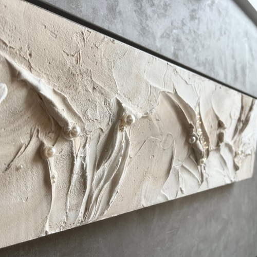 現代アート 58×15㎝ 横長 テクスチャーアート モダン 抽象画