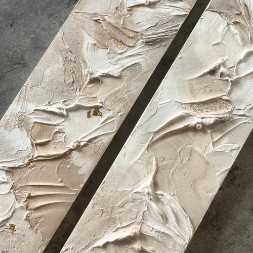 現代アート 58×15㎝ 横長 テクスチャーアート モダン 抽象画