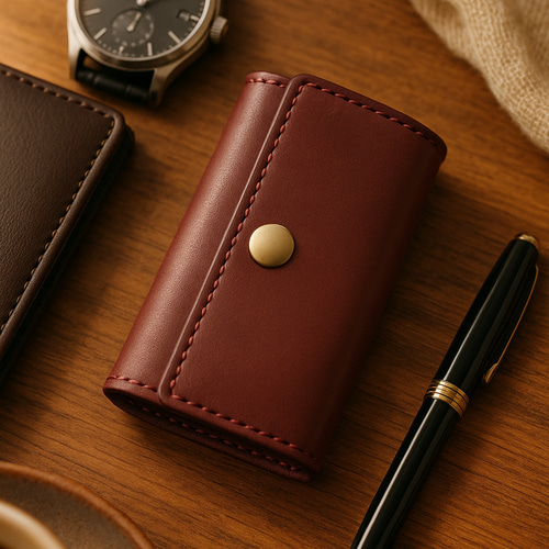 色を選べる 本革キーケース＊シンプル《名入れ無料》《オーダーメイド