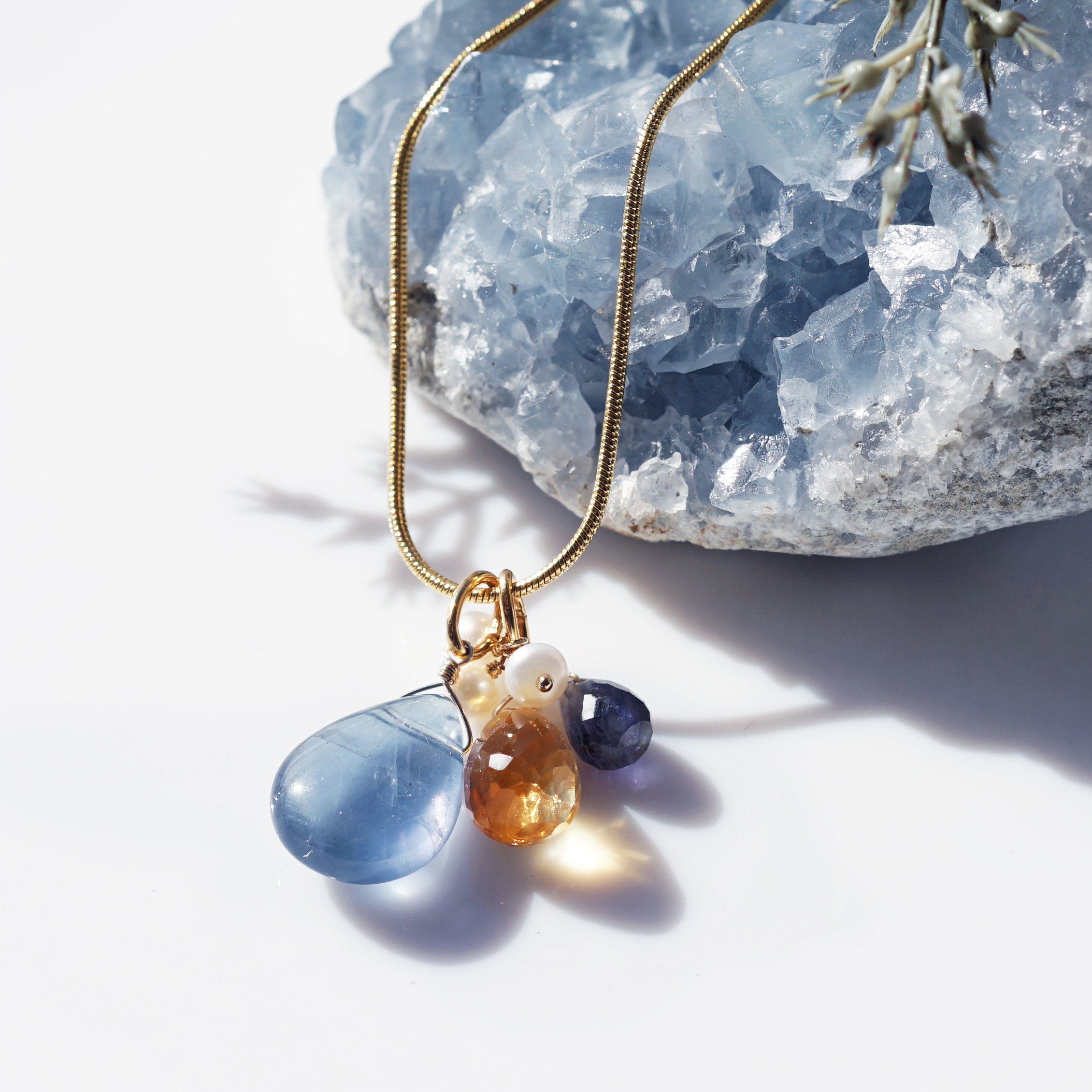 さにゃんハンドメイド作家さん トルマリンネックレスとチャームの3点セット ネックレス重ね付けSET - 05 | Écllant