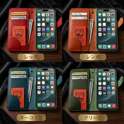 栃木レザー iPhone 全機種対応 Google Android 手帳型  iPhoneケース 本革 スマホケース 4枚目の画像