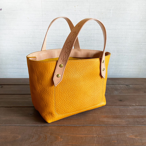 ミニトートバック 黄茶 トートバッグ HAKODATE CRAFT 通販 4378003