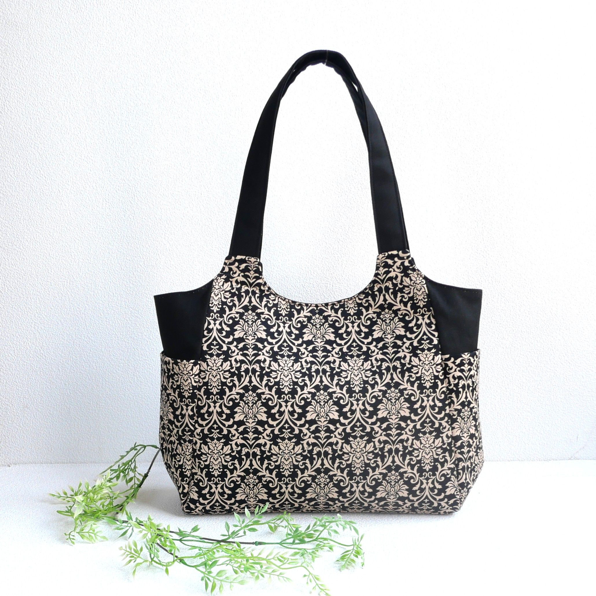 マチ巾選べる　【ロングセラー商品】すっきりトート！永遠の定番ダマスク柄大人トート