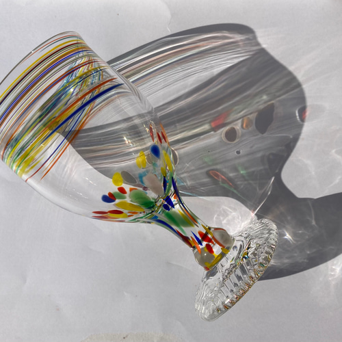 虹色ゴブレット ワイングラス YUGEN GLASS 通販 437943｜Creema(クリーマ)