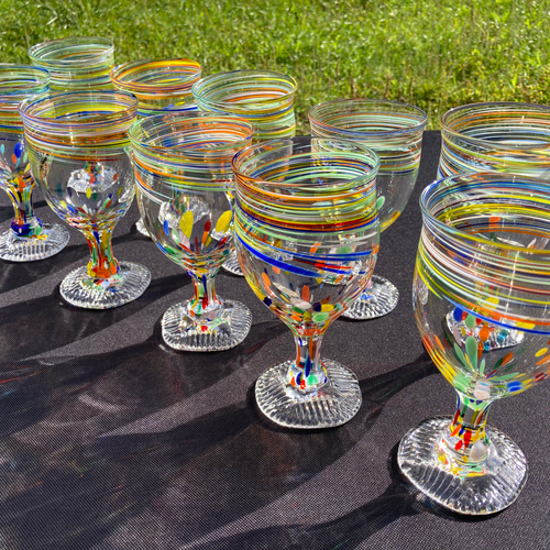虹色ゴブレット ワイングラス YUGEN GLASS 通販 437943｜Creema(クリーマ)