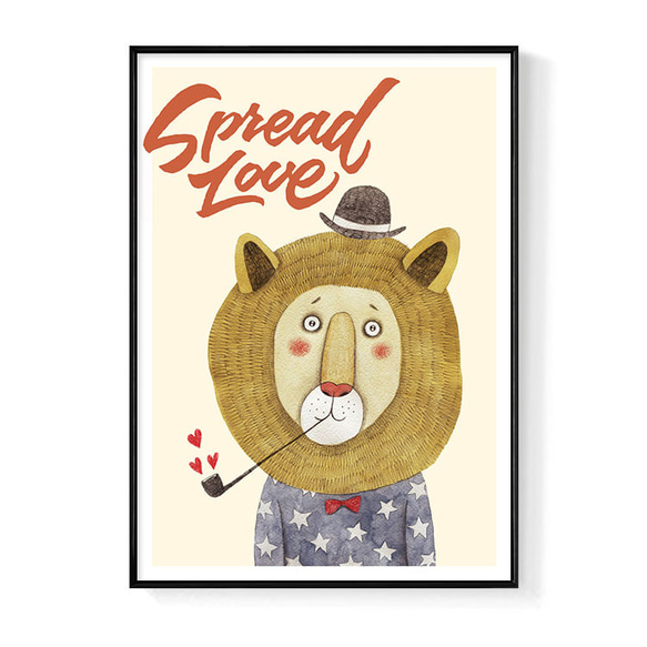 パイナップル絵画セレクション – Spread Joy, Spread Love 30x40cm 北欧/イラスト/ライオン/写真 1枚目の画像