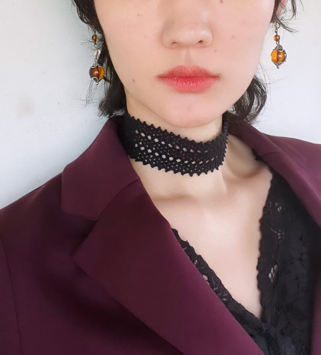 黒いチョーカー（robel）＊受注制作＊　金属フリー