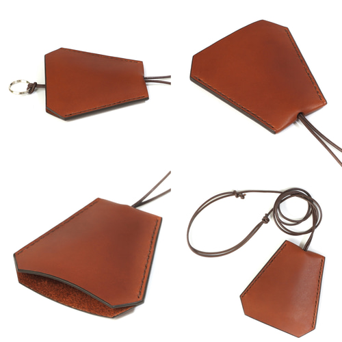 Clochette necklace / レザークロシェット ブラウン キーケース キー