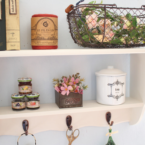 フレンチアンティーク調シェルフウォールシェルフ壁掛けラックブロカント フレンチアンティーク調シェルフウォールシェルフ壁掛けラックブロカント