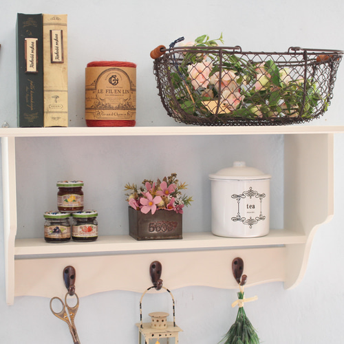 フレンチアンティーク風シェルフ2段 特大（奥行き22センチ前後）フレンチアンティーク風・収納たっぷり