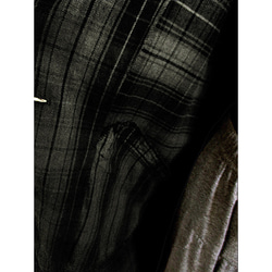 コットンジャケット（チェック模様織り）（裾ボカシ染）（グレー色濃淡） 5枚目の画像