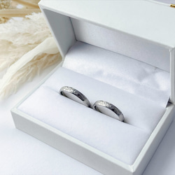 “大海的愛石配對”親膚戒指兼容不銹鋼雕刻的&lt;2對&gt; 第10張的照片