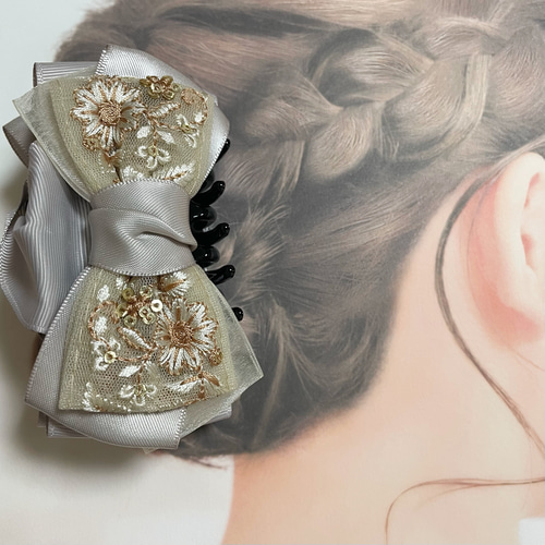 nelia wears ༶ 花柄刺繍ドレス×リボンヘアクリップ୨୧ nelia wears ༶ 花柄刺繍ドレス×リボンヘアクリップ୨୧ - メルカリ