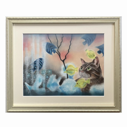 新絵具U35使用○厚塗り『黄色い花』○がんどうあつし肉筆絵画F6UV