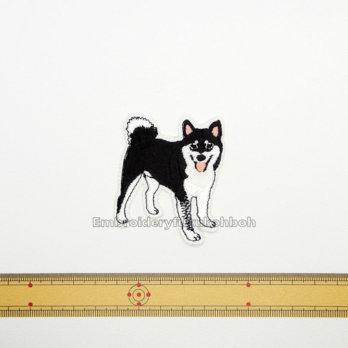 黒柴のワッペン ワッペン・アップリケ Embroidery福工房 通販 4429434