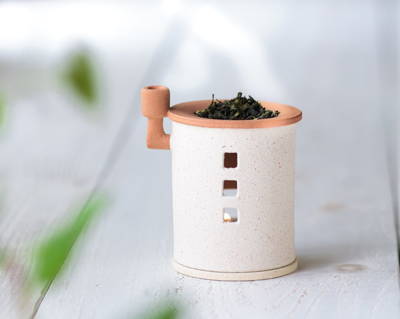 茶香炉（煙突おうち）- ミニ（シロ）※抗菌・消臭や風邪 予防、睡眠改善にも◎ 7枚目の画像