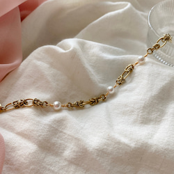 珍珠古典-珍珠 黃銅手環 第8張的照片