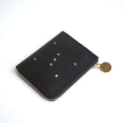 Ｌ字ファスナー 財布（ ORION ブラック）オリオン 星座 牛革 3枚目の画像