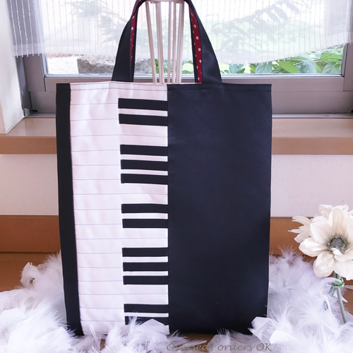 再販19✨本物のピアノみたいなレッスンバッグ（縦型）｜上品で高級感の