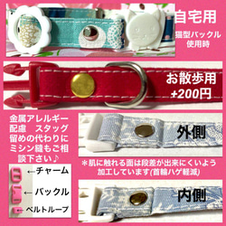 ribbon ribbon＊迷子札付＊フルオーダーの軽い首輪 2枚目の画像