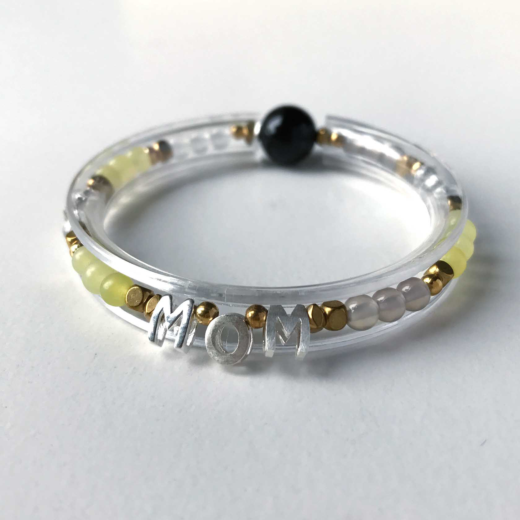 石英水晶体　阿字観本尊　寶玉　水晶玉　唐木台・仕覆付　共箱　C　8105