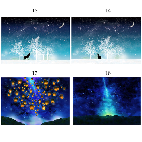 1枚から購入可能☆星空と夜空の幻想的なポストカード ポスト