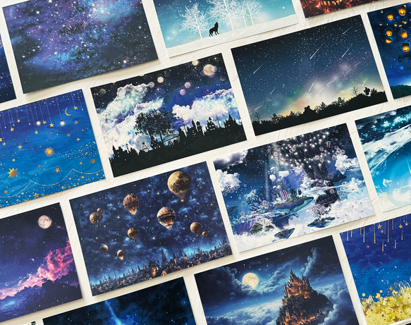1枚から購入可能☆星空と夜空の幻想的なポストカード ポスト 1枚から購入可能☆星空と夜空の幻想的なポストカード ポスト