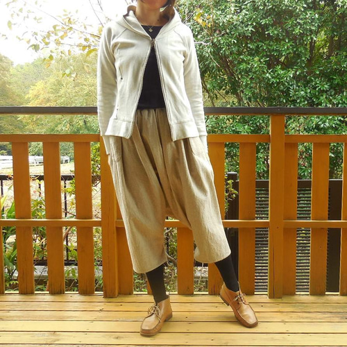 受注【綿麻】サルエルパンツ L-78 着心地ラクちんﾊﾟﾝﾂ