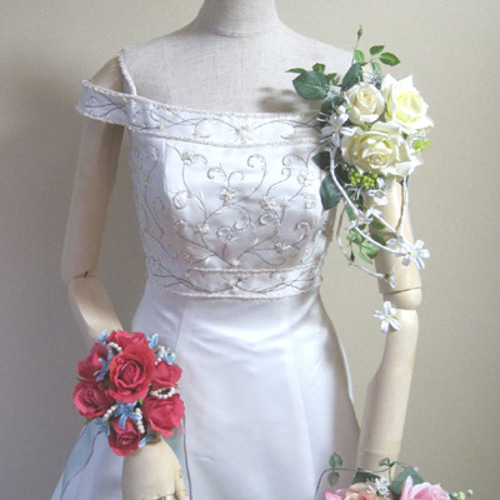 リストブーケ髪飾りセット♪リストレット♪アームレット♪ウェディング