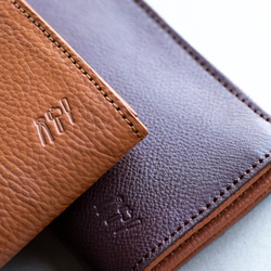 L字ファスナー長財布　薄い　本革　ブラウン　レディース　メンズ　姫路産マットシュリンクレザー　aw-05ons 9枚目の画像