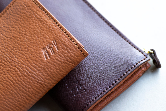 L字ファスナー長財布　薄い　本革　ブラウン　レディース　メンズ　姫路産マットシュリンクレザー　aw-05ons 9枚目の画像